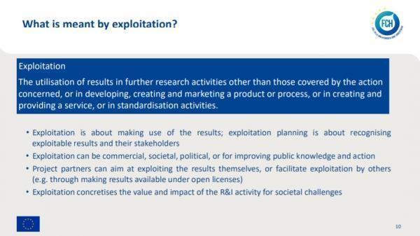 Exploitation of results