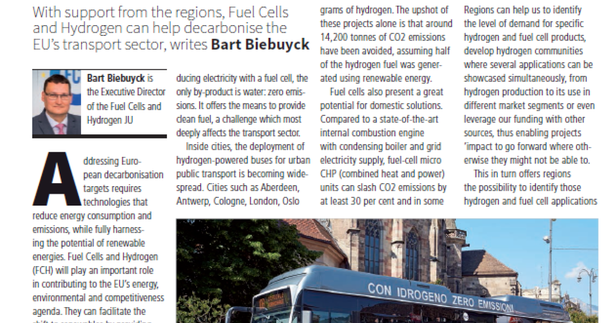 Fuel Cells and Hydrogen Benefiting cities and regions European