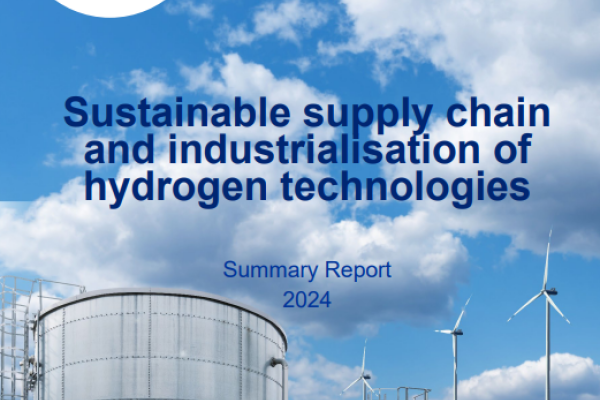 cover for Study on Sustainable supply chain and industrialisation of hydrogen technologies